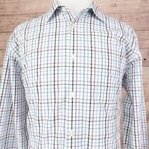 Stafford Signature Shirt Mens XL Plaid Long Sleeve Button Up Easy Care Dress